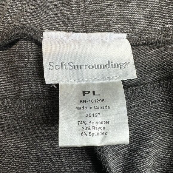 Soft Surroundings Skinny Ankle Pants PL Petite Large Gray Knit Stirrup Option - Picture 3 of 11